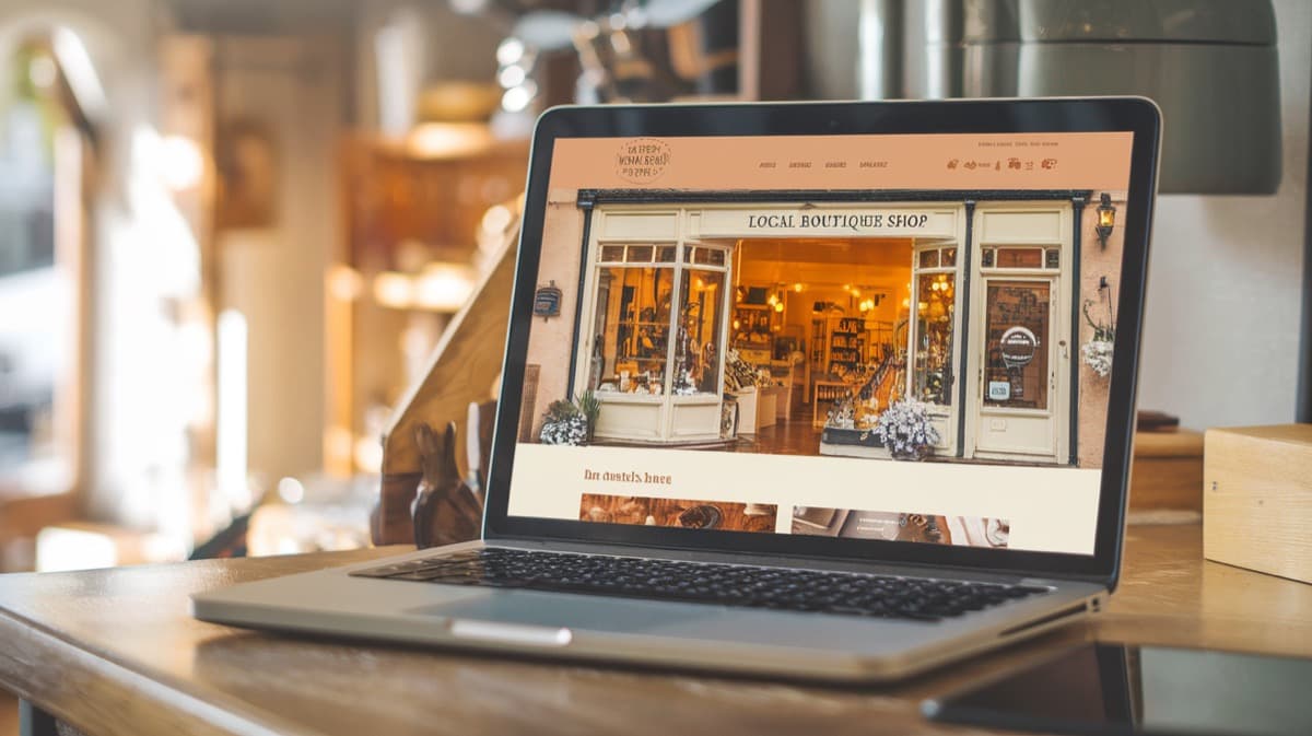 Local business website design on a desktop monitor